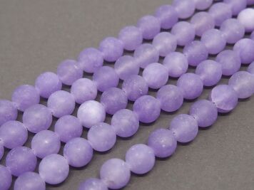  Jade Matt beads 8mm Purple Cord 40cm