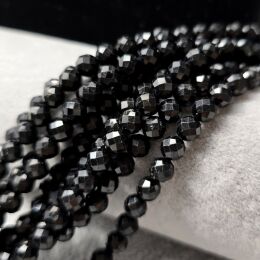 Turmalin Czarny 6 mm Kulka Fasetowana Szerl Skoryl