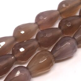 Chalcedon Szary Gruszka Fasetowana 10x14 mm 