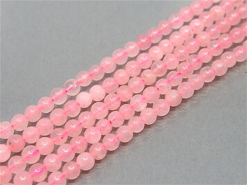 Pink quartz ball 4mm Cord 95pcs