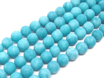 Jade Matt beads 8mm Blue cord 40cm
