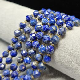 Lapis Lazuli Kulka Fasetowana 8 mm Sznur 40cm