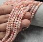 Opal Różowy Kulka Fasetowana 4 mm Sznur 40cm - 2