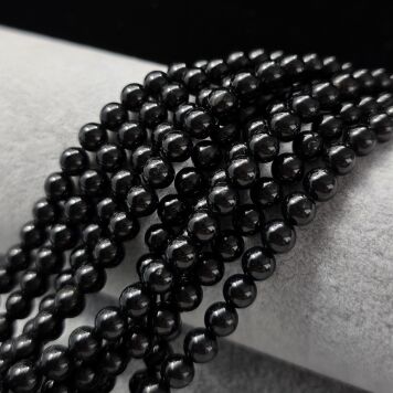 Turmalin Czarny 6 mm Gładki Szerl Skoryl Kulka