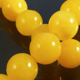 Pastel jade beads 8mm Intensely yellow cord 40cm
