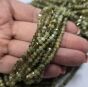 Granat Zielony Grossular Oponka Fasetowana 3x2 mm - Sznur 40cm  - 2