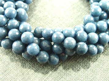 Jade balls facetted 12mm,  Cord 40cm 32pcs