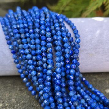 Lapis Lazuli Kulka Fasetowana 4 mm Sznur 40cm