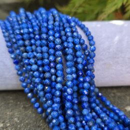 Lapis Lazuli Kulka Fasetowana 4 mm Sznur 40cm