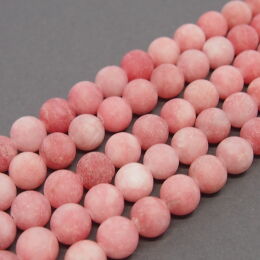 Jade Matt Kugeln 8mm rosa Schnur 40cm