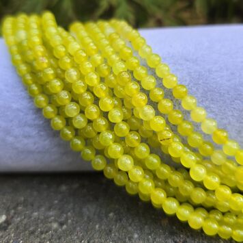 Jadeit Kulka 4mm Żółty Jasny Gładki