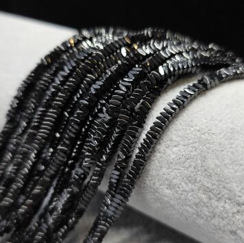 Hematyt Heishi Czarny 3x1 mm Sznur 40cm