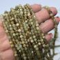 Granat Zielony Grossular Kulka Fasetowana 4 mm  - 2
