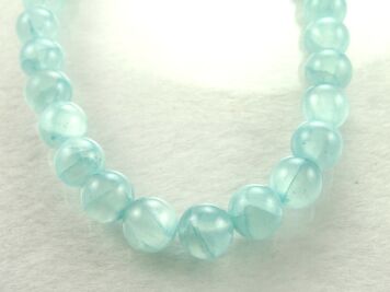 Semitransparent jade beads 12mm Marine cord 40cm