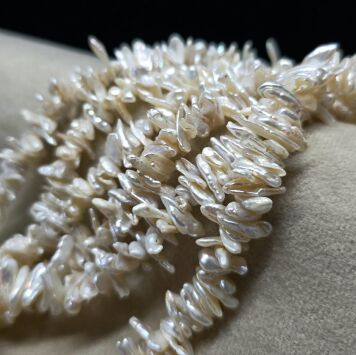 Perła Naturalna Biała Keshi 14x4x2 mm 
