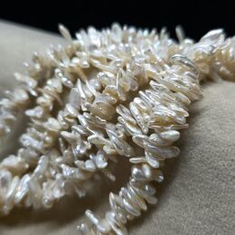 Perła Naturalna Biała Keshi 14x4x2 mm 