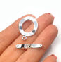 Zapięcie Toggle Stal Jasne Srebro 19 mm - 2