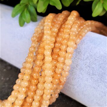 Jadeit Kulka 4mm Brzoskwiniowy