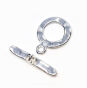 Zapięcie Toggle Stal Jasne Srebro 15 mm