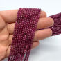  Rubin Kulka Fasetowana 3 mm Sznur 40cm - 2