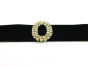 Choker Aksamitny Owal Cyrkonie Czarny  - 2