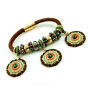 Etno Bracelet Natural Leather 19cm Crystal