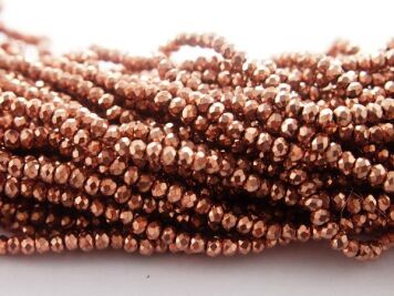 Fianit Oponki Fasetowane 3/2 mm Antyczne Złoto 
