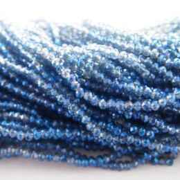 Fianit Oponki Fasetowane 3/2 mm Niebieskie 
